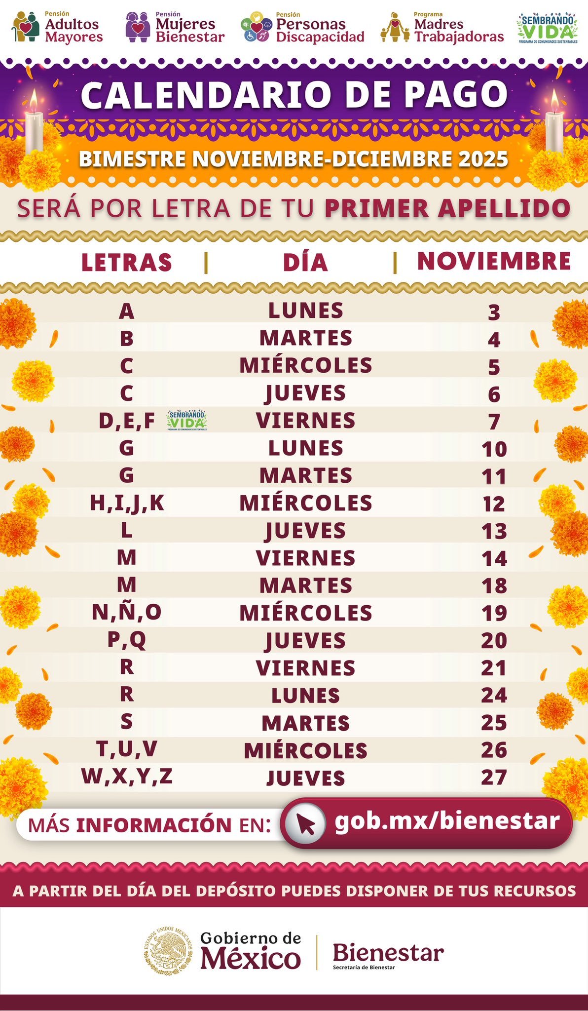 calendario oficial